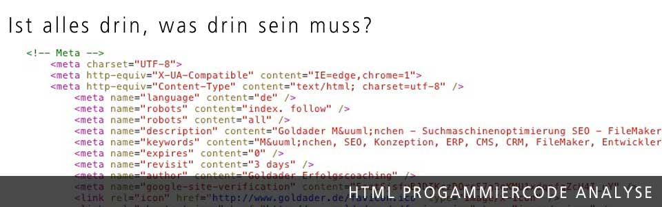 SEo HTML Optimierung für Suchmaschinen